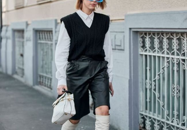Leather Bermuda Shorts